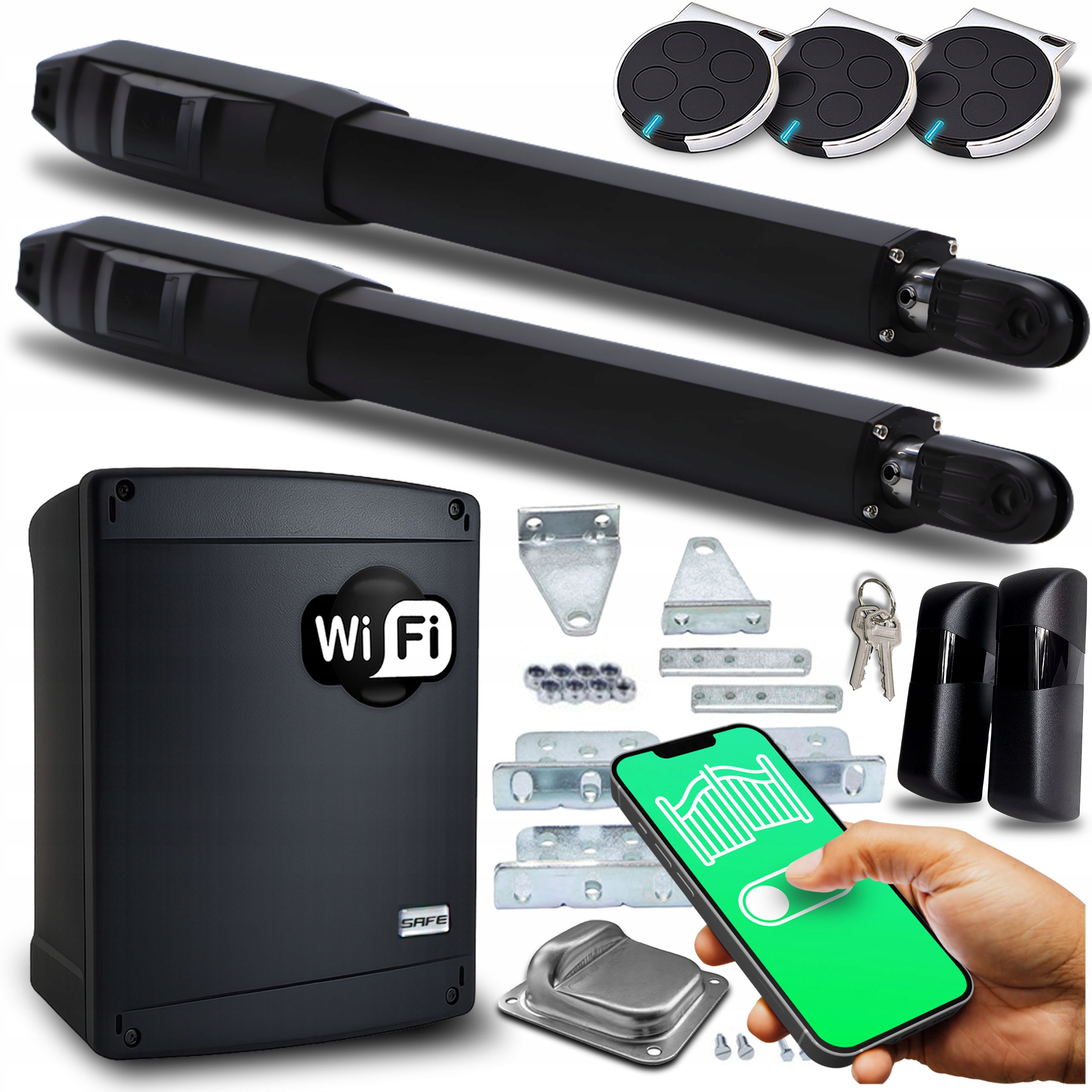 Set Pohon Pro Dvoukřídlou Bránu Wifi Supla ovladače pohony 8 m 200 Kg
