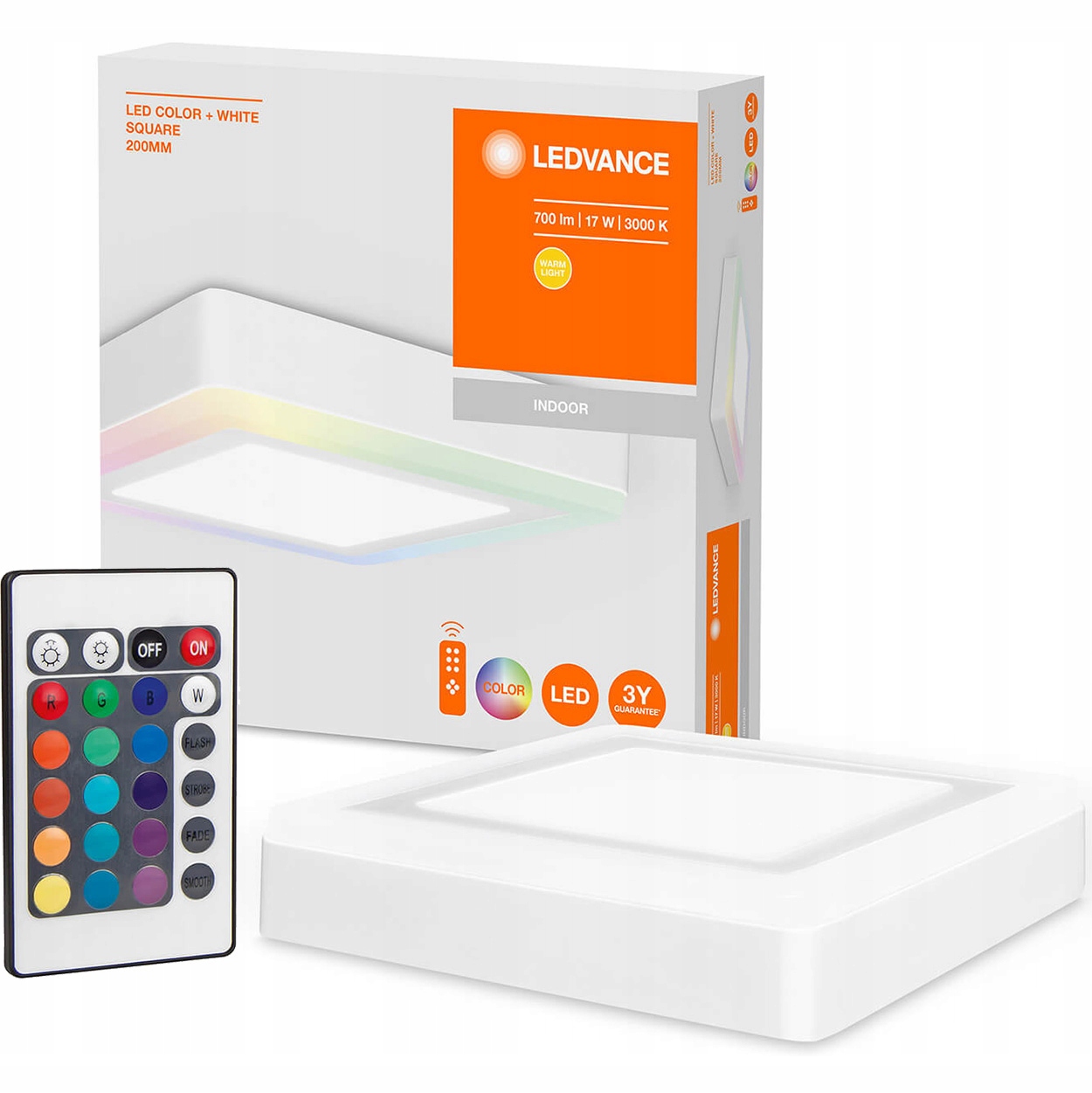 Led panel Nástěnný Bílá lampa Stropní Svítidlo Stropní Dálkový Ovladač 17W Rgb 20cm Ledvance