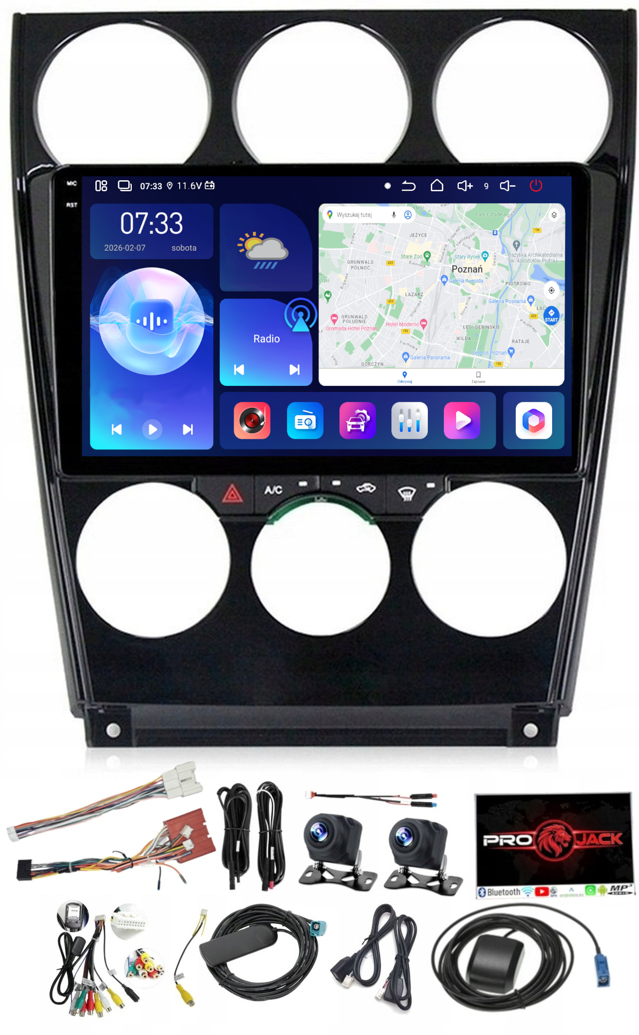 Navigační Rádio Carplay Gps Android Bt Mazda 6 A 2002-2008 6 Gb 128 Gb Sim