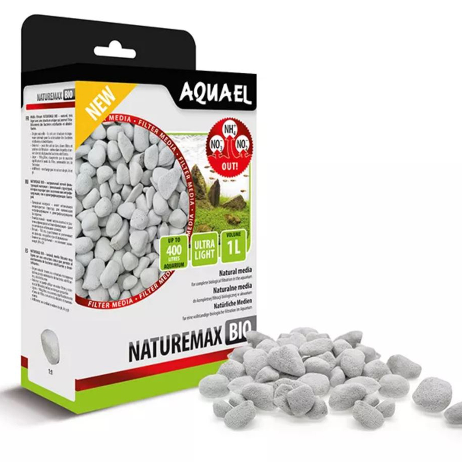 Aquael Naturemax Bio – Biologická Náplň 1 L Přírodní Náplň Nemění Ph