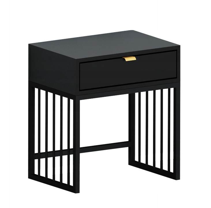 

Stolik nocny 50 cm czarny mat loftowy design Mimi