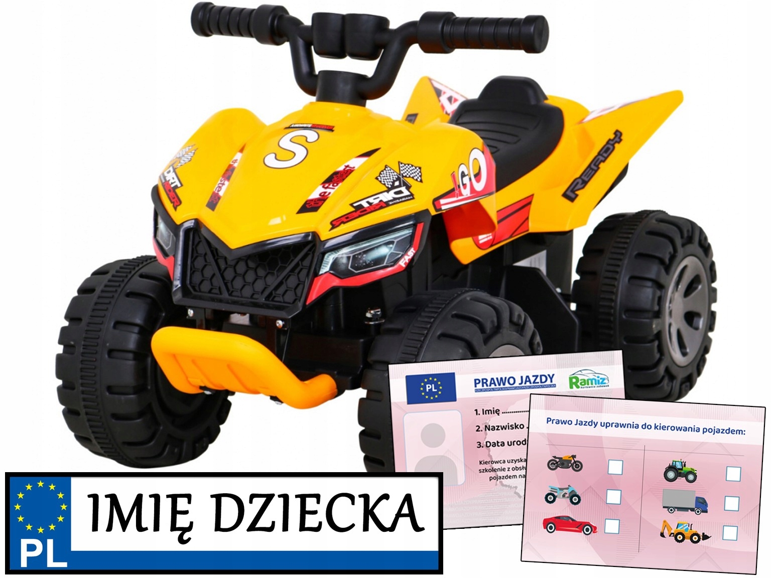 quad na akumulator dla dzieci The Fastest pierwszy stabilny jeździk 25W