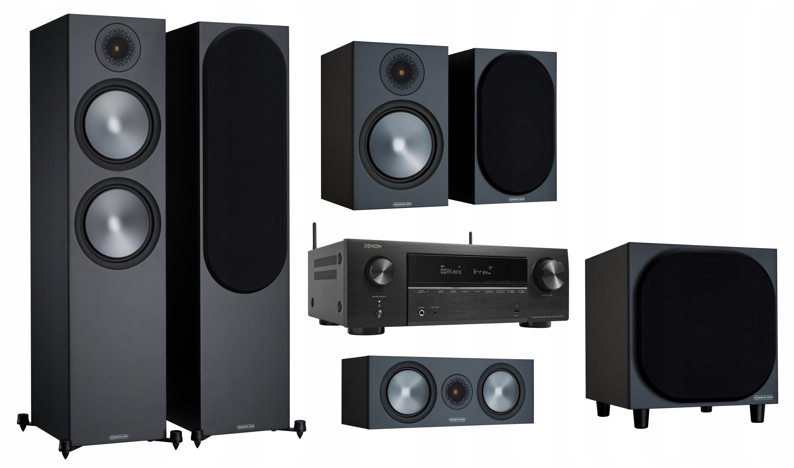 MONITOR BRONZE POTĘŻNE KINO 5.1 Z DENON AVR-X1700H