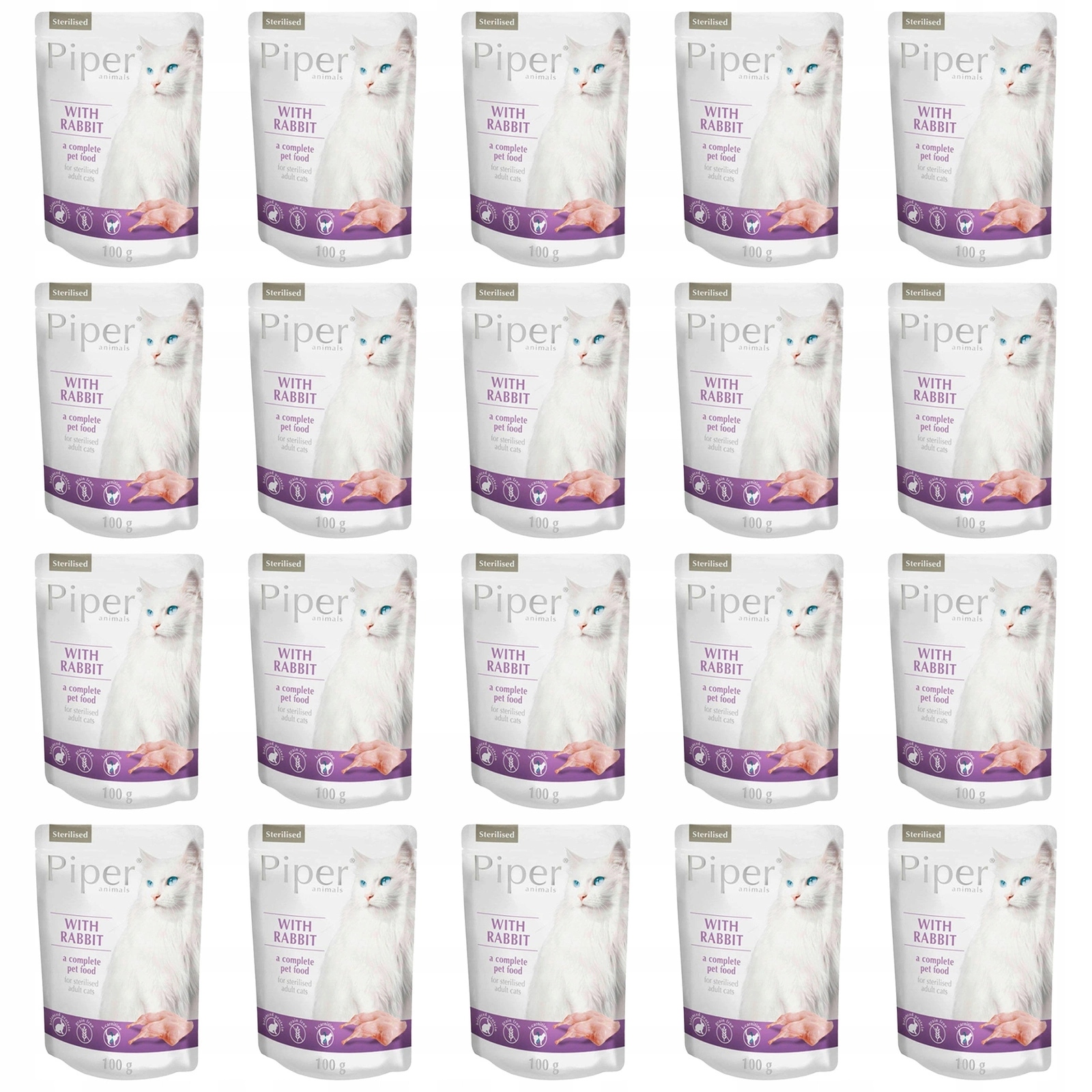 Dolina Noteci Piper Krmivo mokré pro kočky Králík 20 x 100 g
