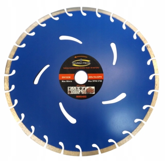 

Tarcza diamentowa do betonu 400x25,4mm MSG401