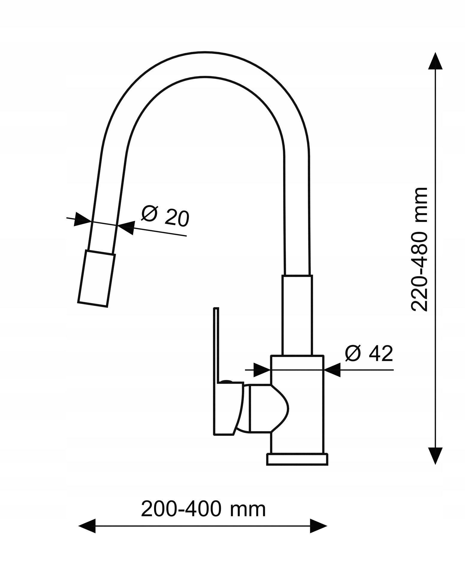 CZARNA BATERIA KUCHENNA NABLATOWA ELASTYCZNA GIĘTKA CZARNA WYLEWKA PODSTAWA Linia Kuchnia
