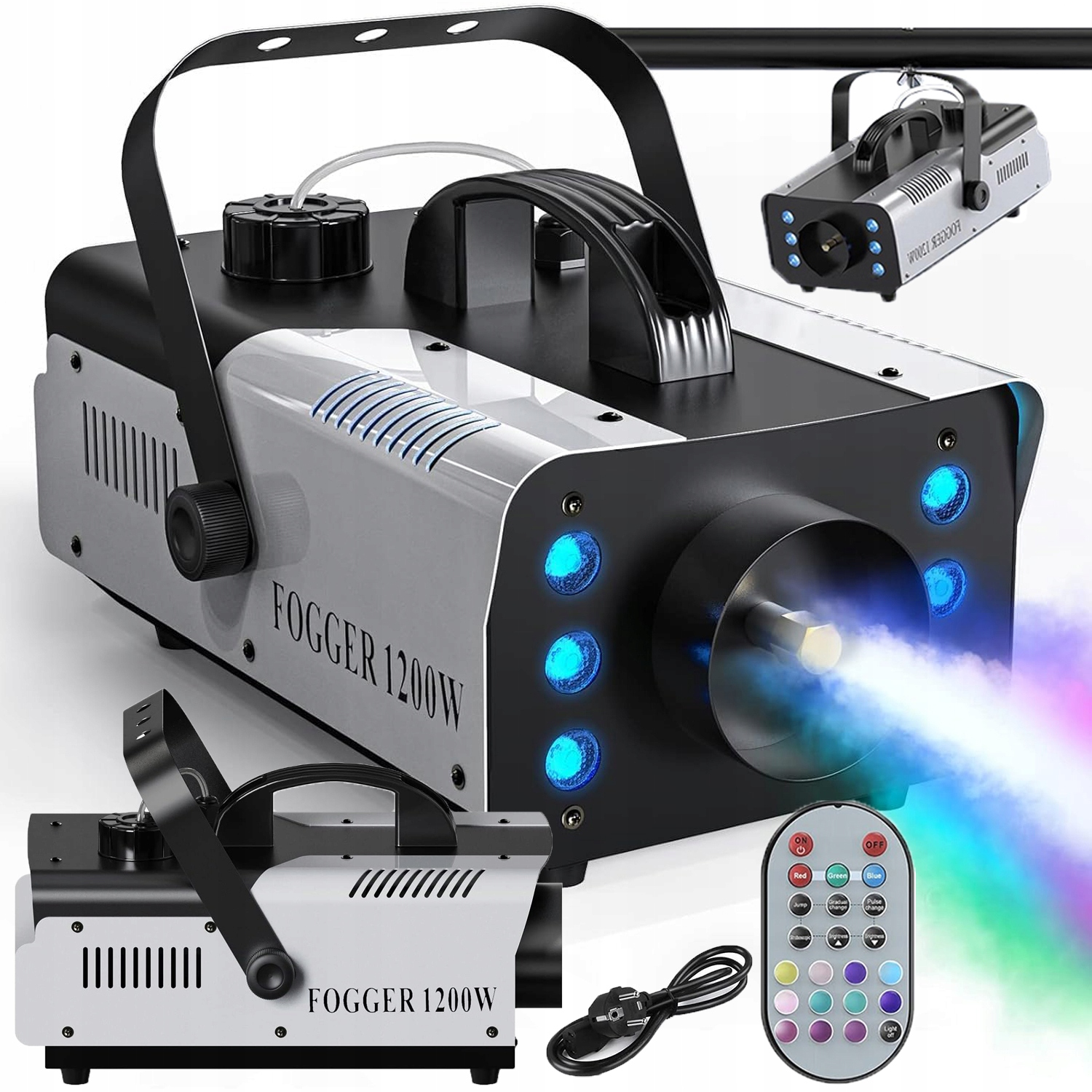 Výrobník Kouře, Kouřová Mlha, Světelný Efekt 6 Led Rgb, Silný 1200 W Dálkové Ovládání
