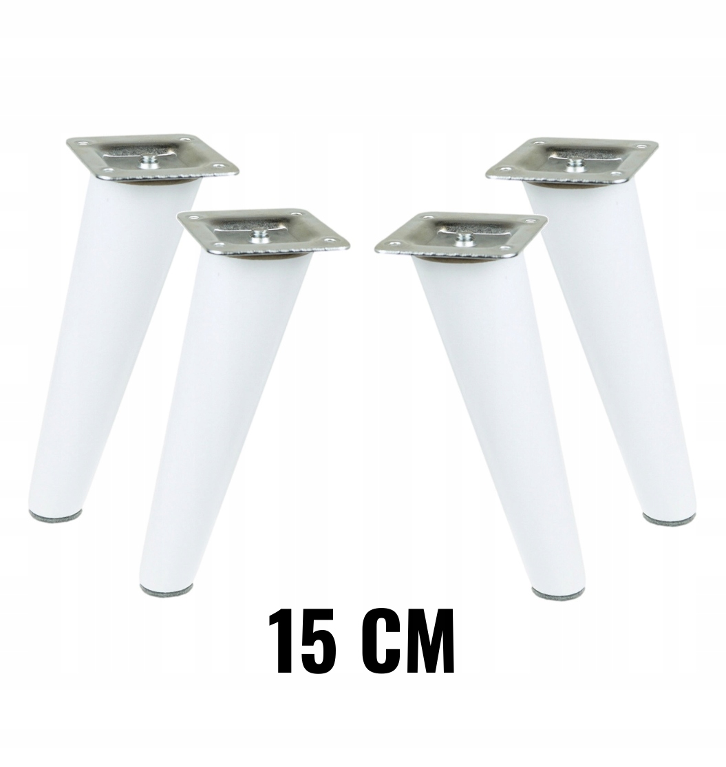 

Nogi drewniane bukowe białe skośne zestaw 15 cm