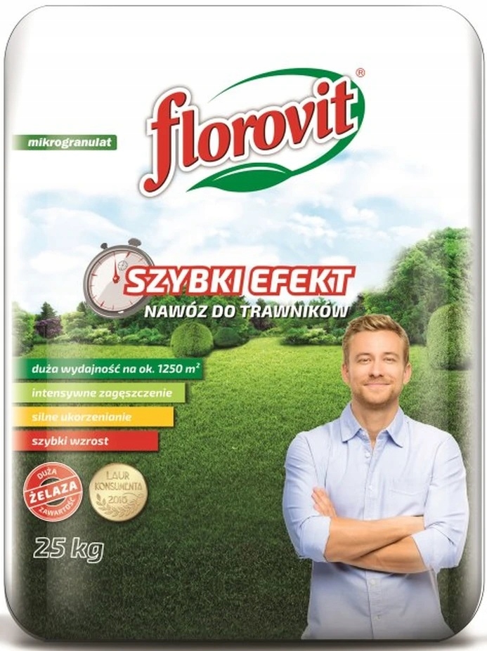 Nawóz do trawników Florovit Szybki Efekt 25kg Wydajny Skuteczny Granulat