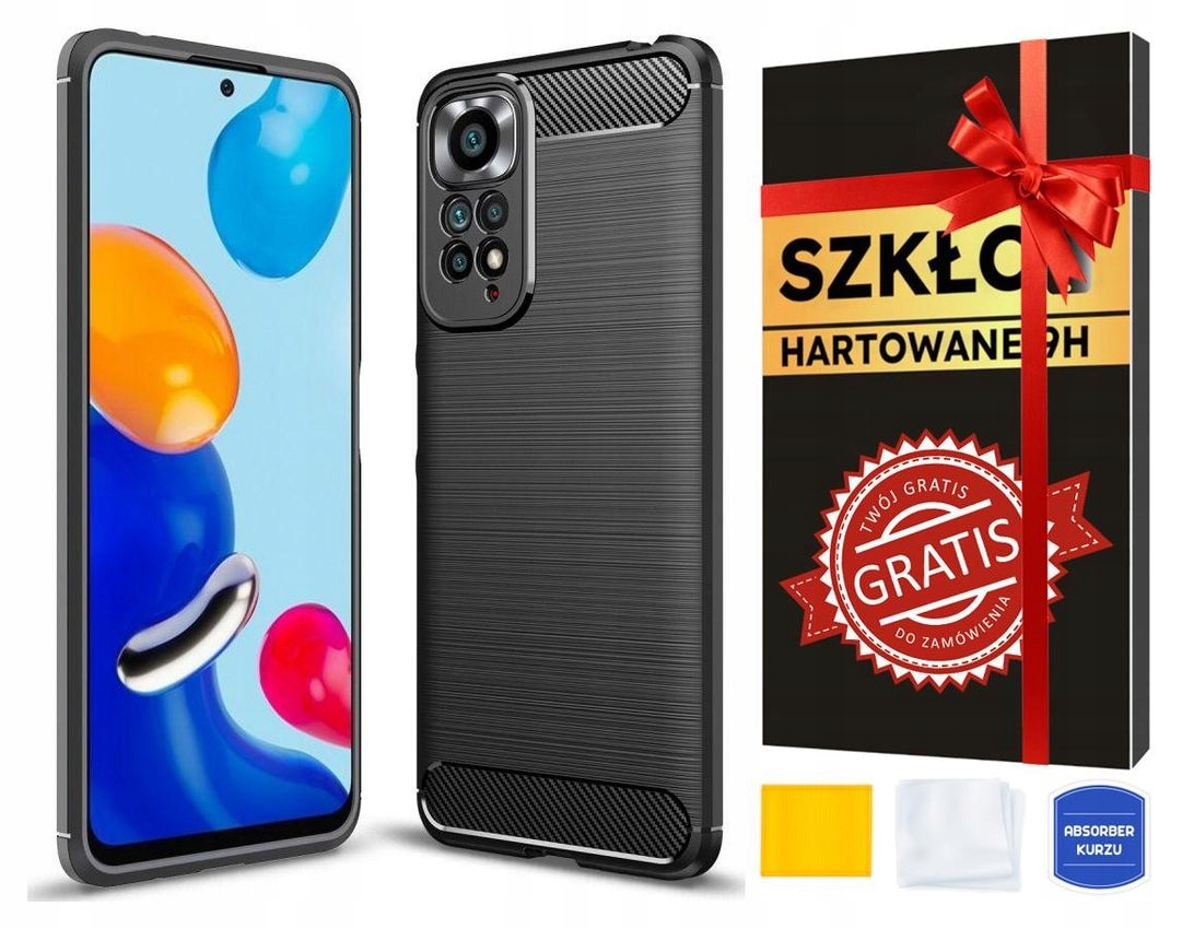 

Etui do Xiaomi Redmi Note 11 11S i Szkło, Karbon