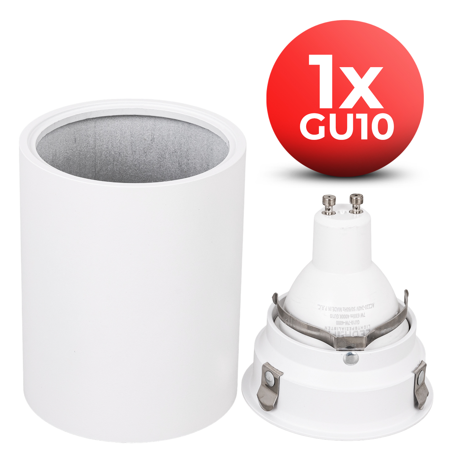 4x Oprawa natynkowa Halogenowa TUBA LED GU10 biała SPOT sufitowa do POKOJU Rodzaj gwintu GU10