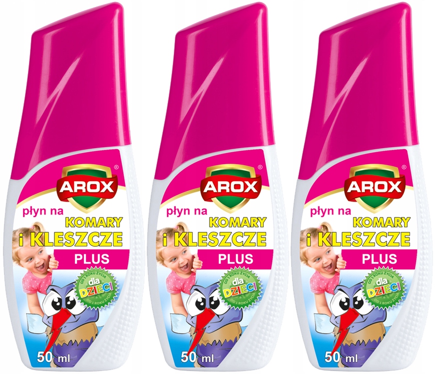 3x Płyn Spray Na Komary I Kleszcze Dla Dzieci Od 1 Roku Życia Arox 50ml
