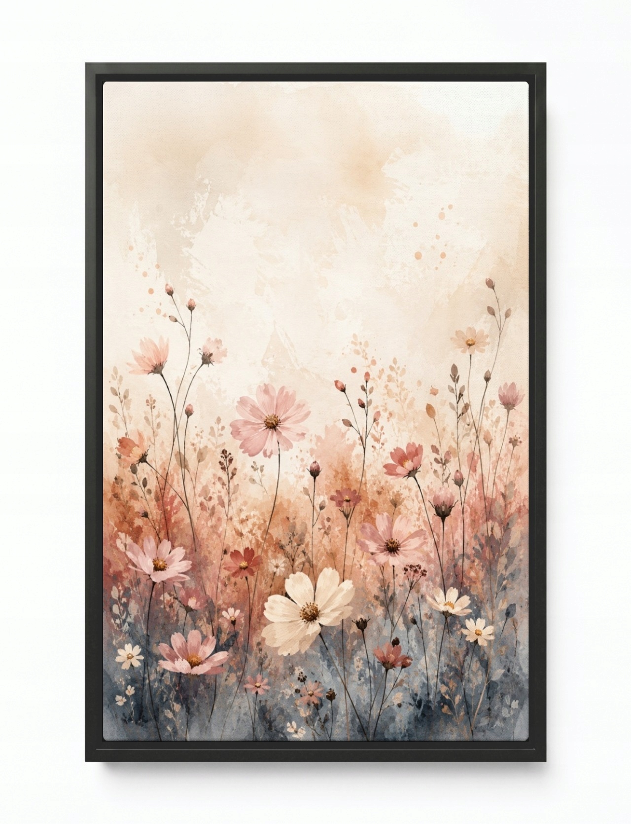 Obraz Rám Americká Krabička Grafika Zahrada Louka Květiny Pastel Scandi Boho 80x120