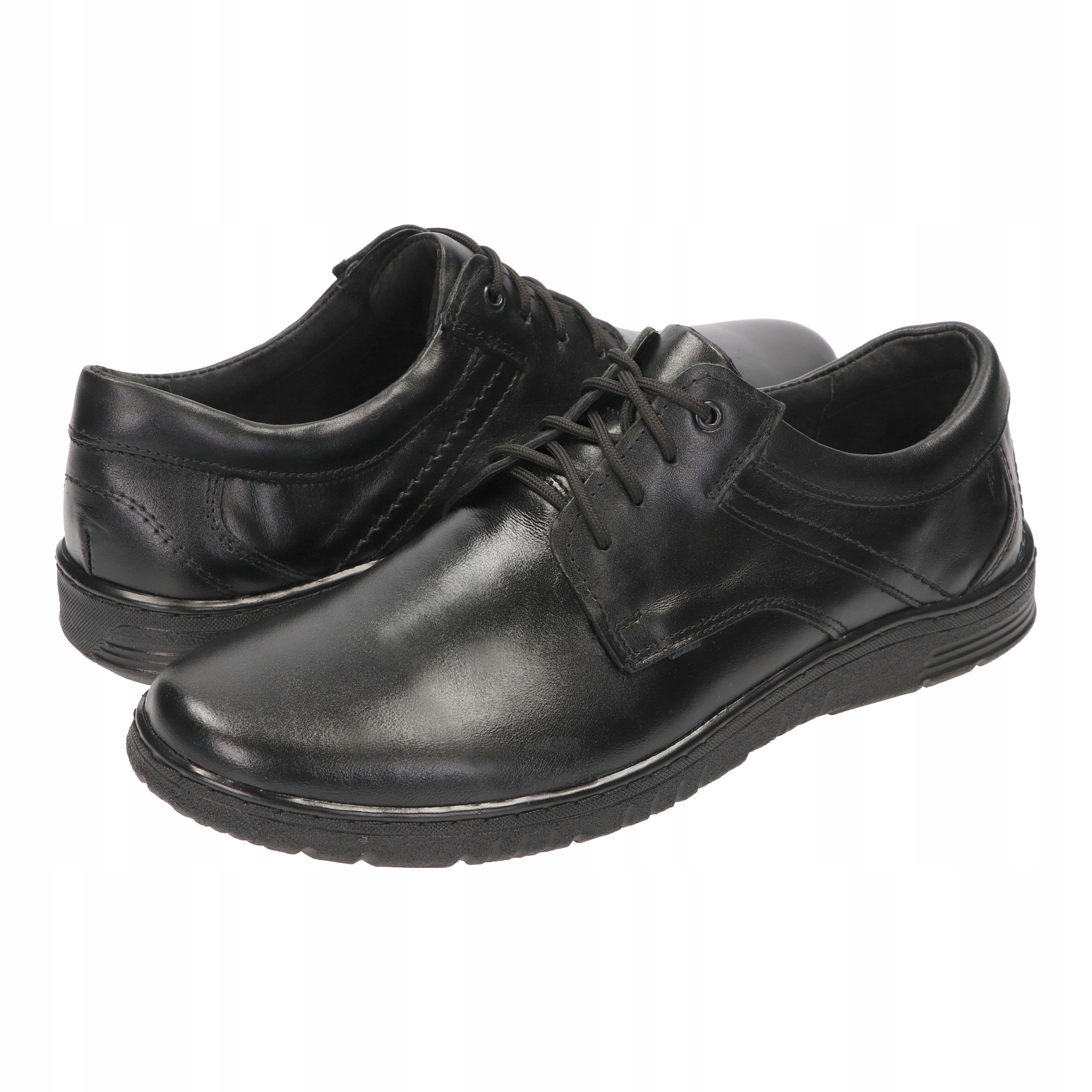 BUTY MĘSKIE SKÓRZANE CASUAL POLSKIE R44 Stan opakowania oryginalne