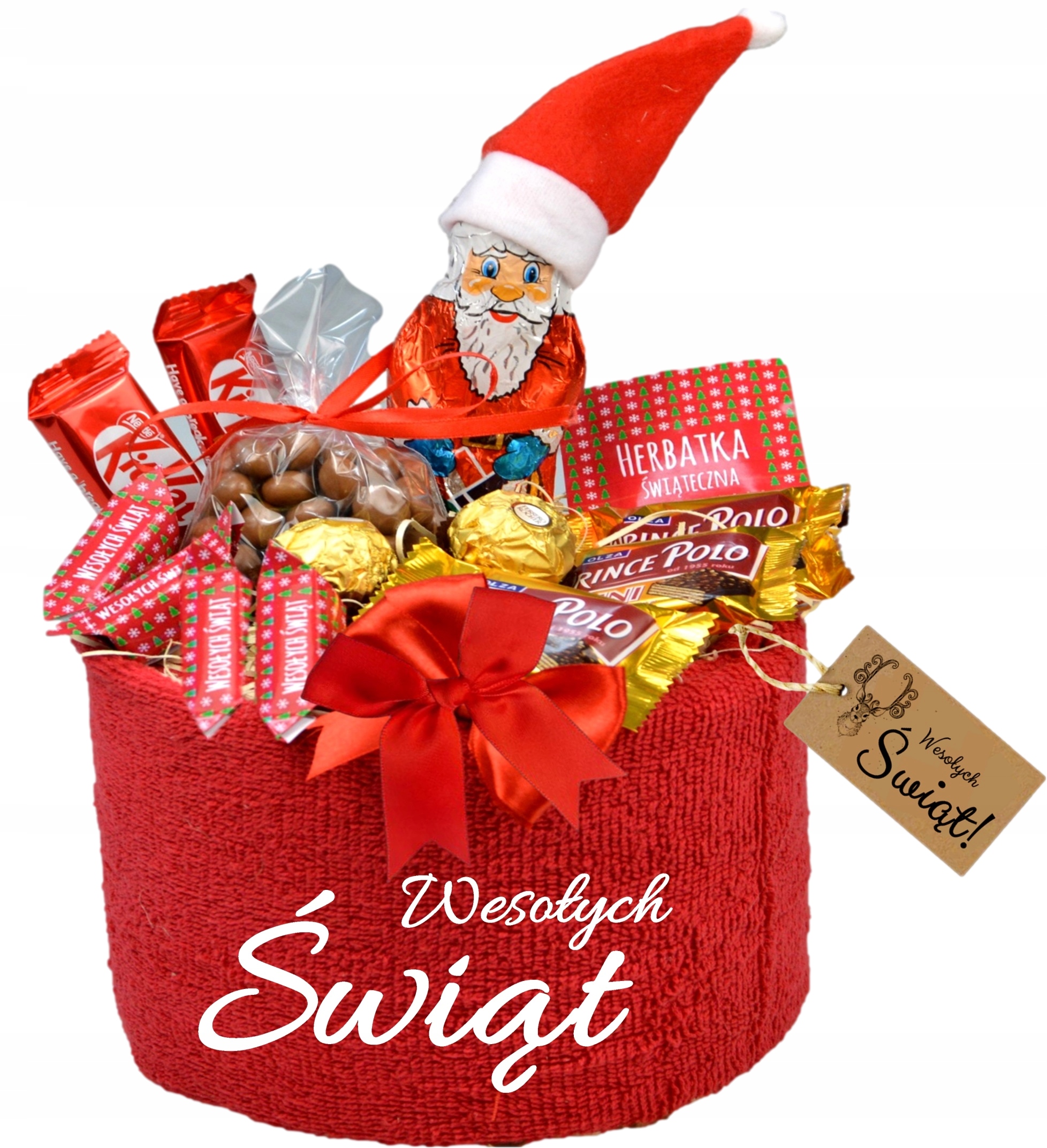 Levně Dárkový koš na Vánoce Vánoční Sada Dárek Hvězda Box Sladkostí 9