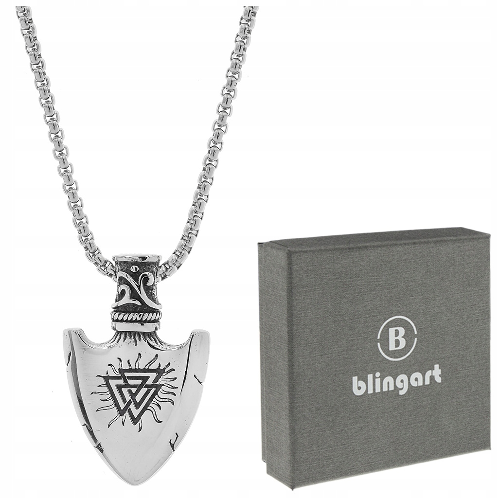 

Naszyjnik Zawieszka z łańcuszkiem stalowa Wiking