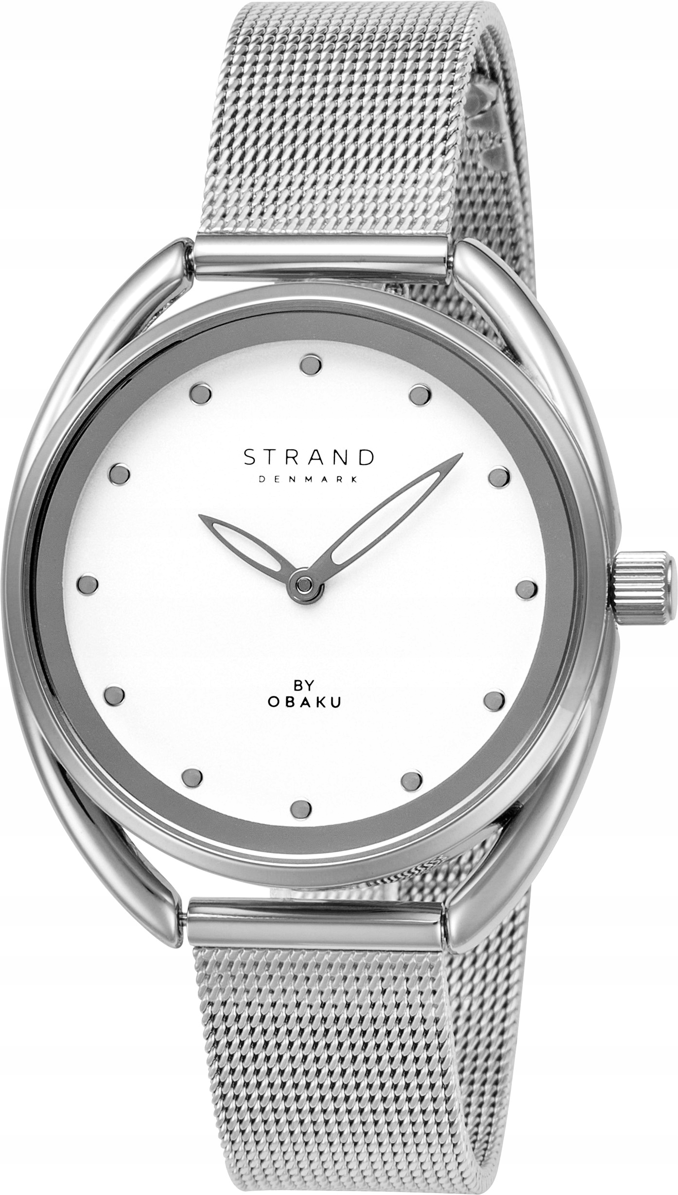 Nový originální dámský japonský mechanismus Strand by Obaku mesh stříbrný