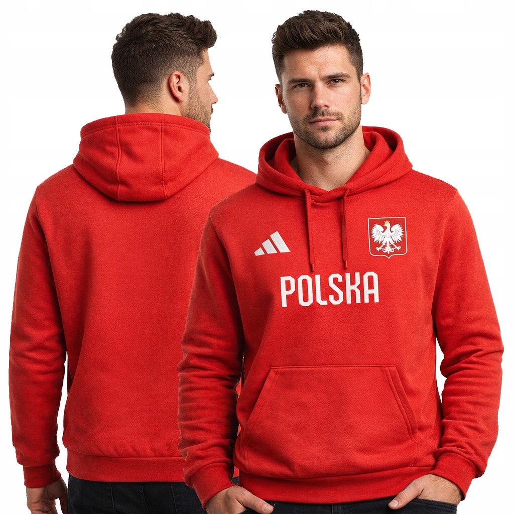 Adidas Polska Bluza z kapturem Kibica Premium Bawełna Męska z godłem S