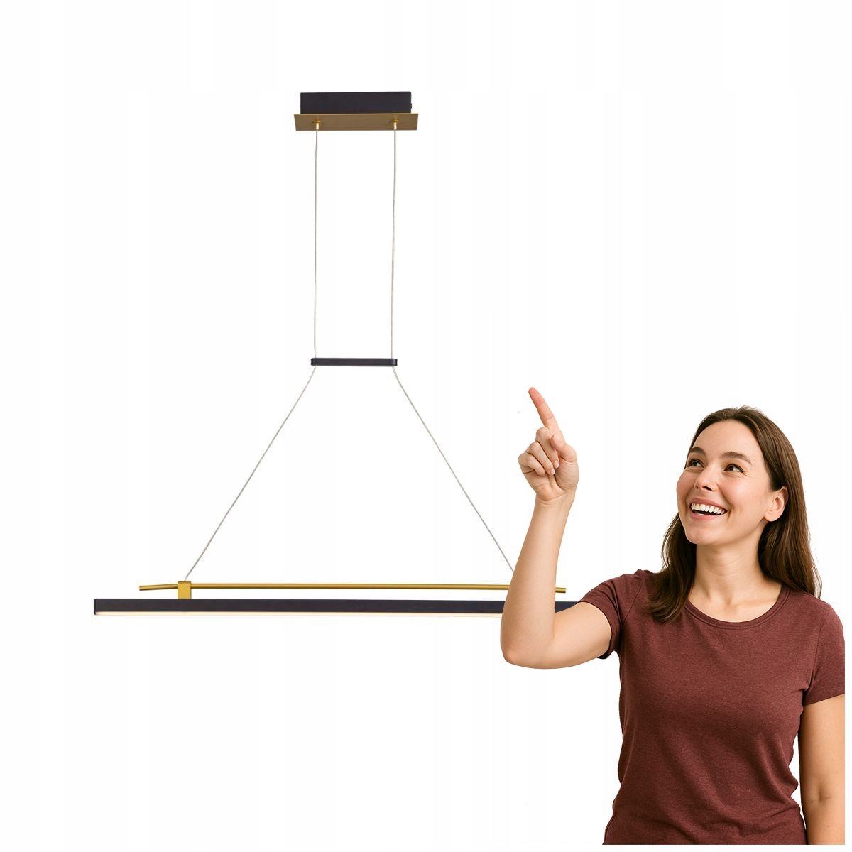 Závěsná Led lampa 16W Merlot černo-zlatá do obývacího pokoje Italux
