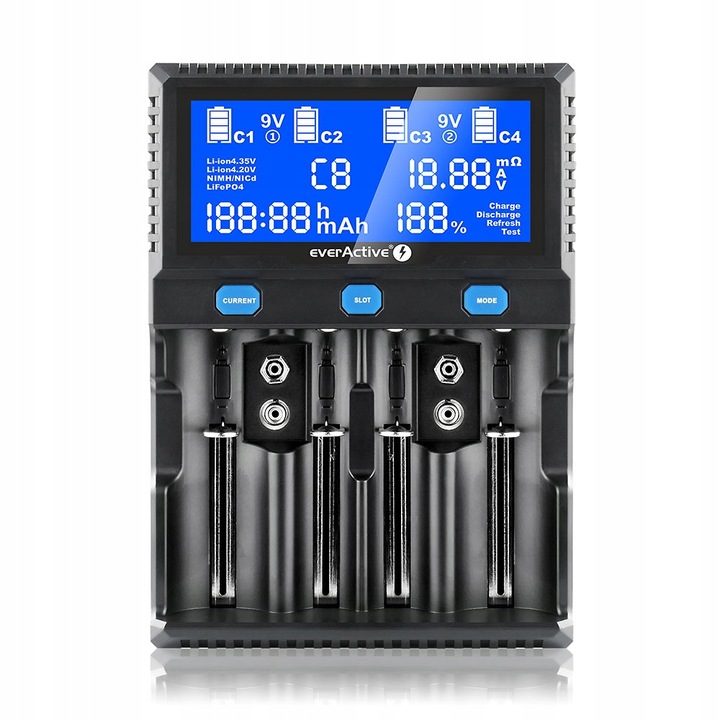 

Ładowarka everActive UC-4200 Li-ion Li-FePO4 Ni-MH