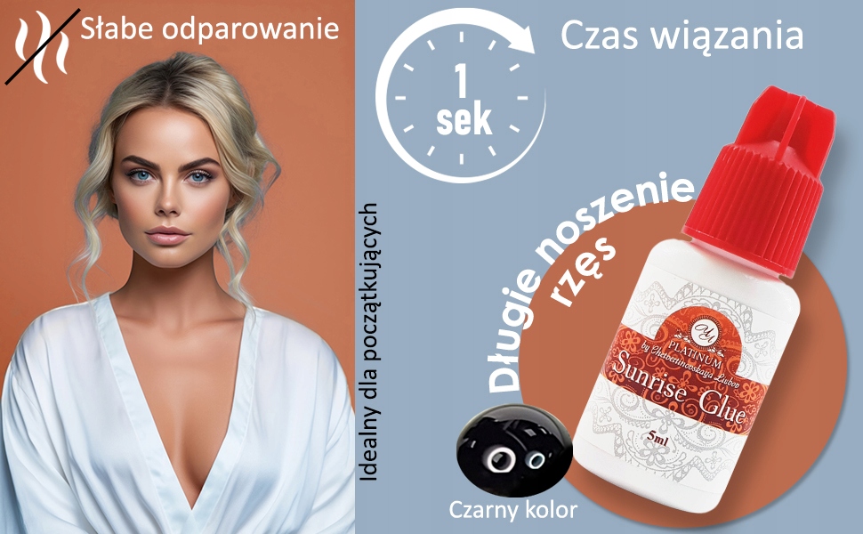 Klej do rzęs przedłużania rzęs PLATINUM SUNRISE 10ml Marka Platinum