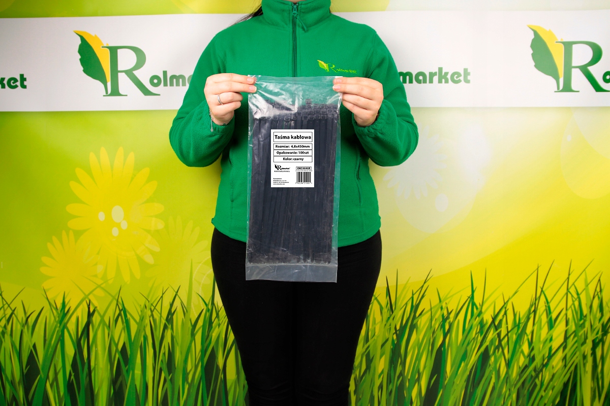 Taśmy kablowe zaciskowe opaski taśma kablowa czarne 4,8x450mm 100szt Producent inna