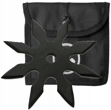 Shuriken Nóż Do Rzucania Gwiazdka Rzutka 8 Ramion Czarna Pokrowiec N404