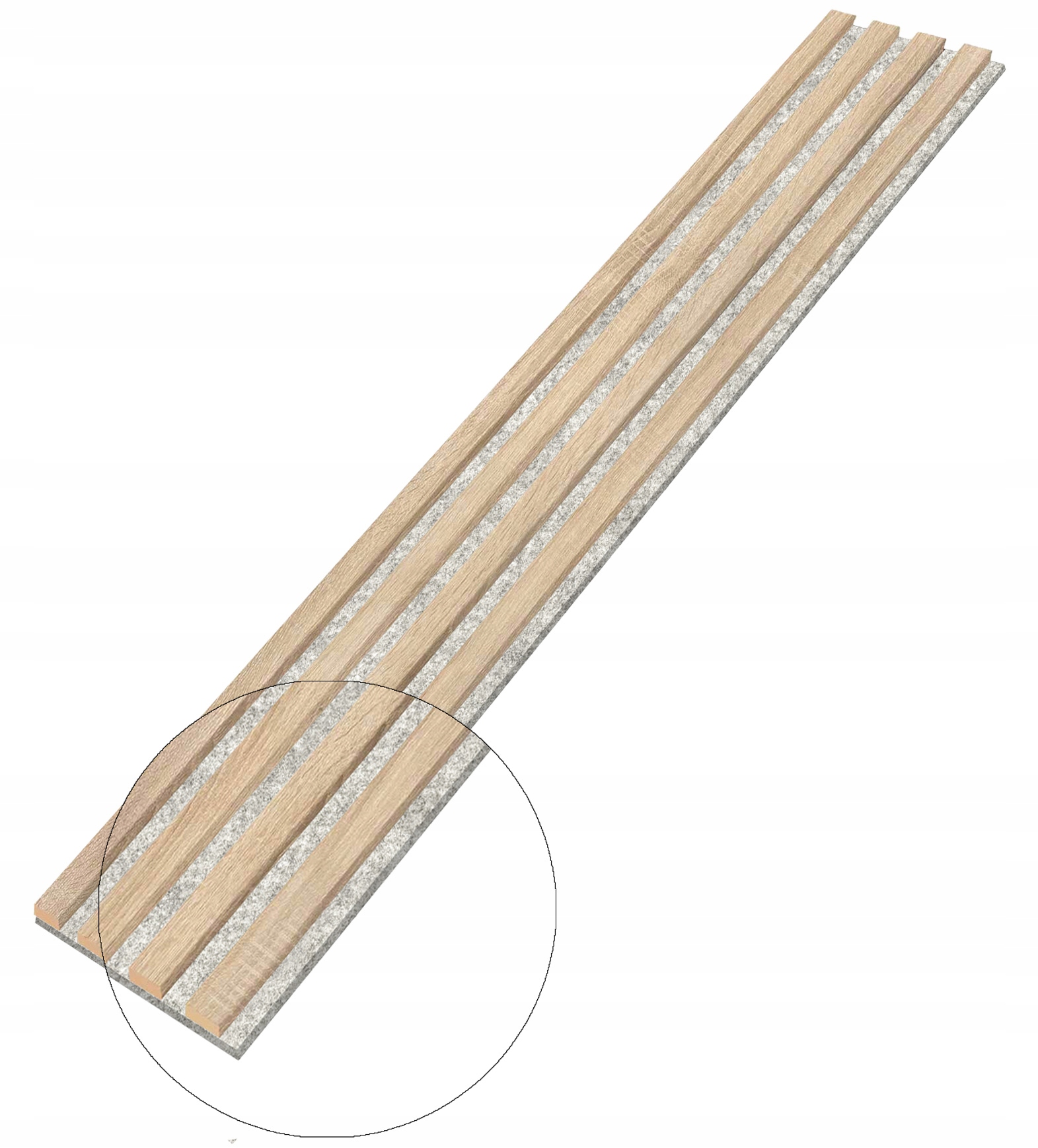 Nástěnné lamely 4 ks na Šedém Filcu 275x18,5 dub sonoma