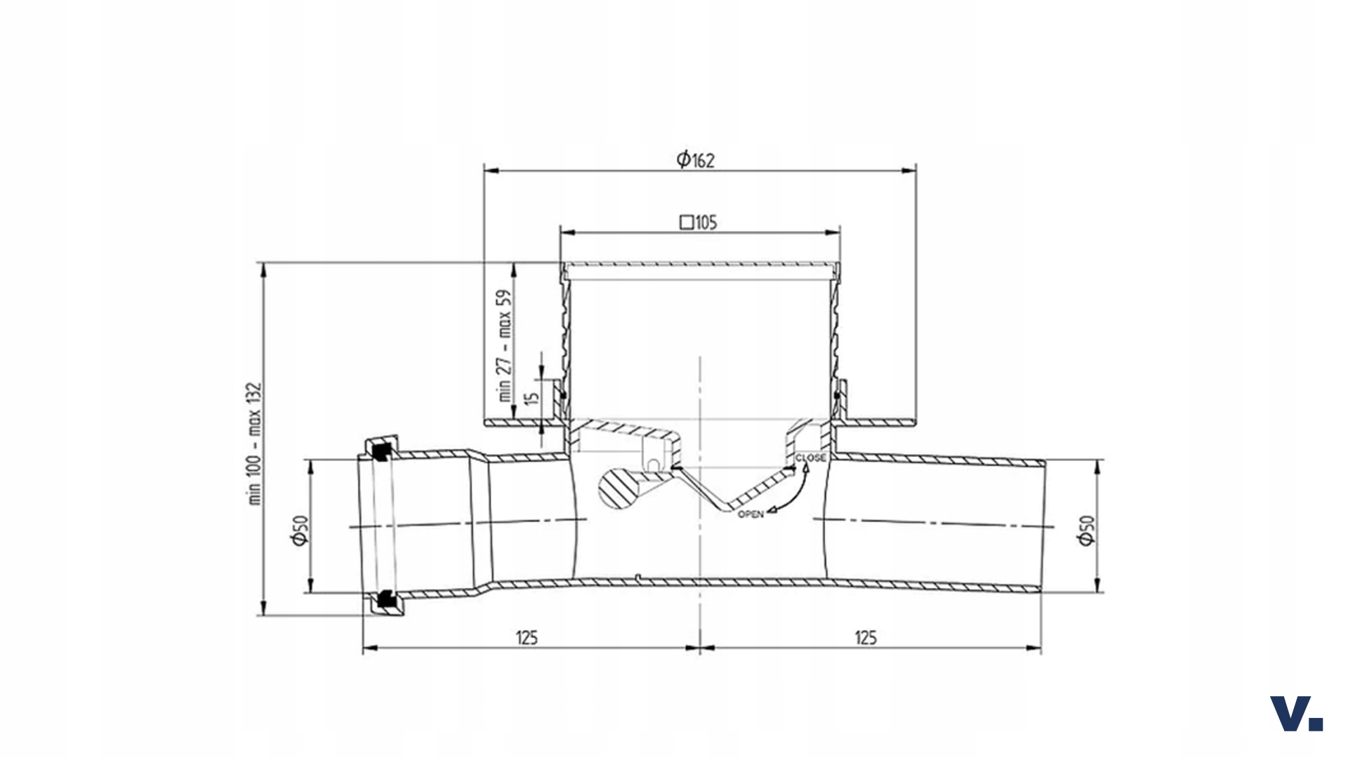 Kratka odpływowa PRZELOTOWA tłoczona SUCHA Z2A EAN (GTIN) 5904238123997