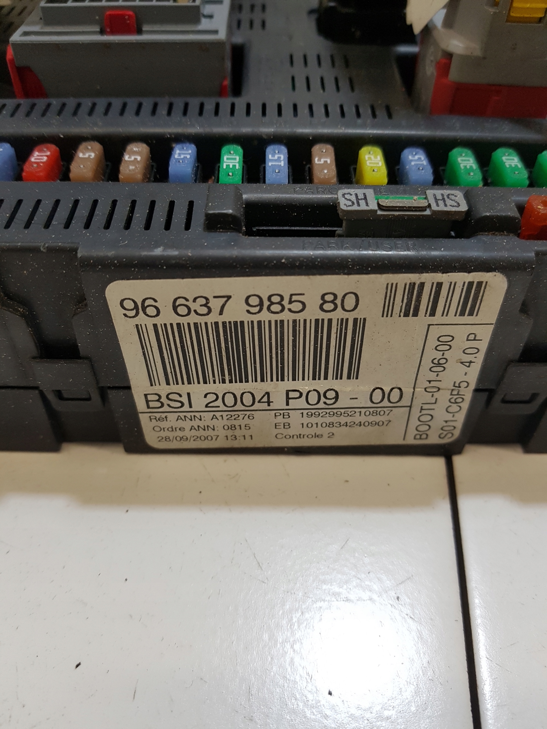 compartment module BSI CITROEN C4 9663798580