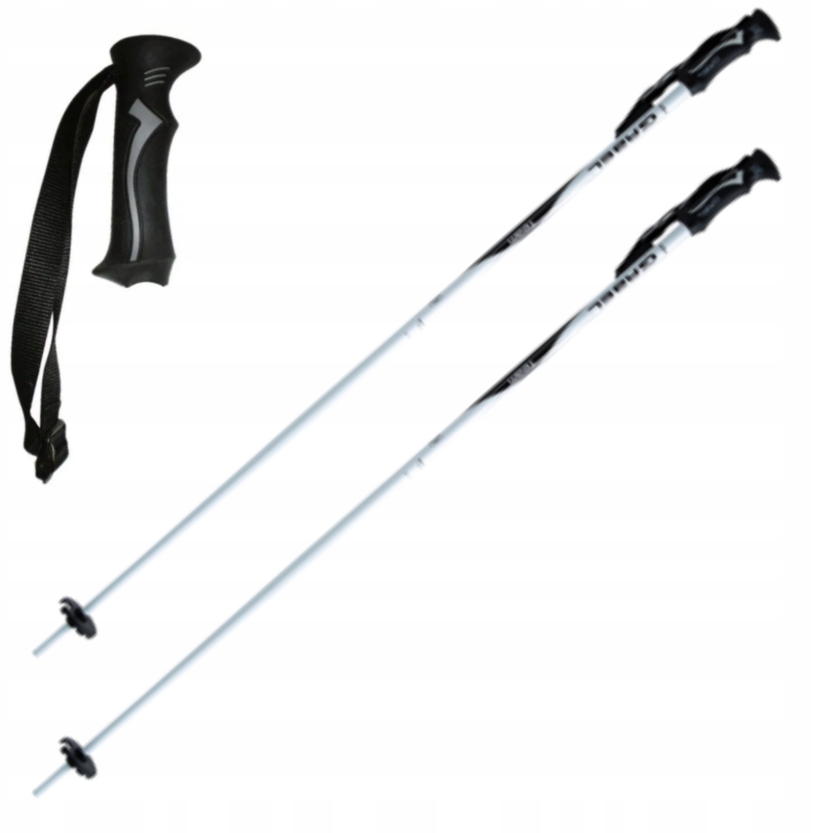 Kije Kijki sportowe narciarskie Gabel Team white 135 cm, białe, czarne