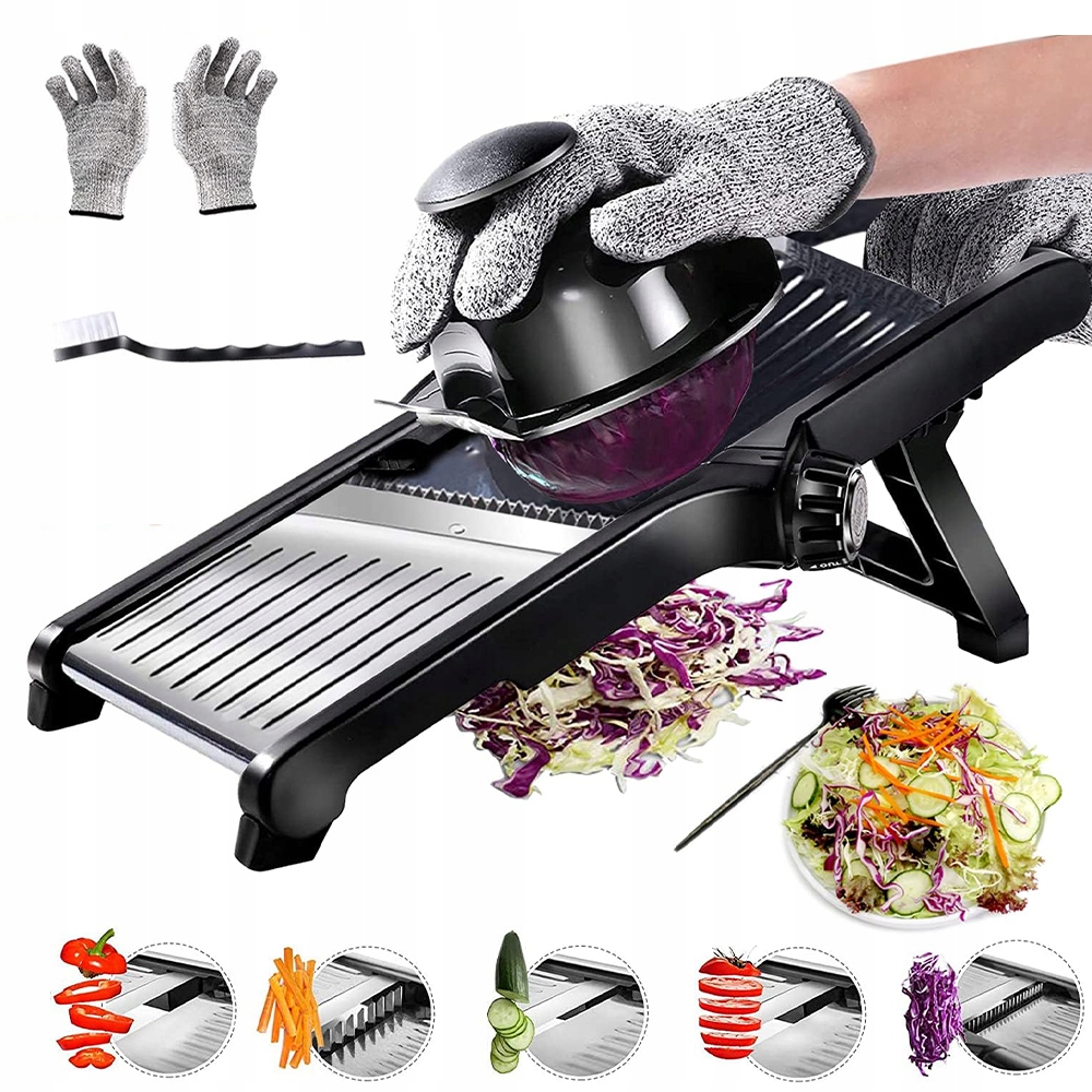 Kráječ Na Zeleniny Nastavitelný, Multifunkční, Nerezová Ocel S Kartáčem