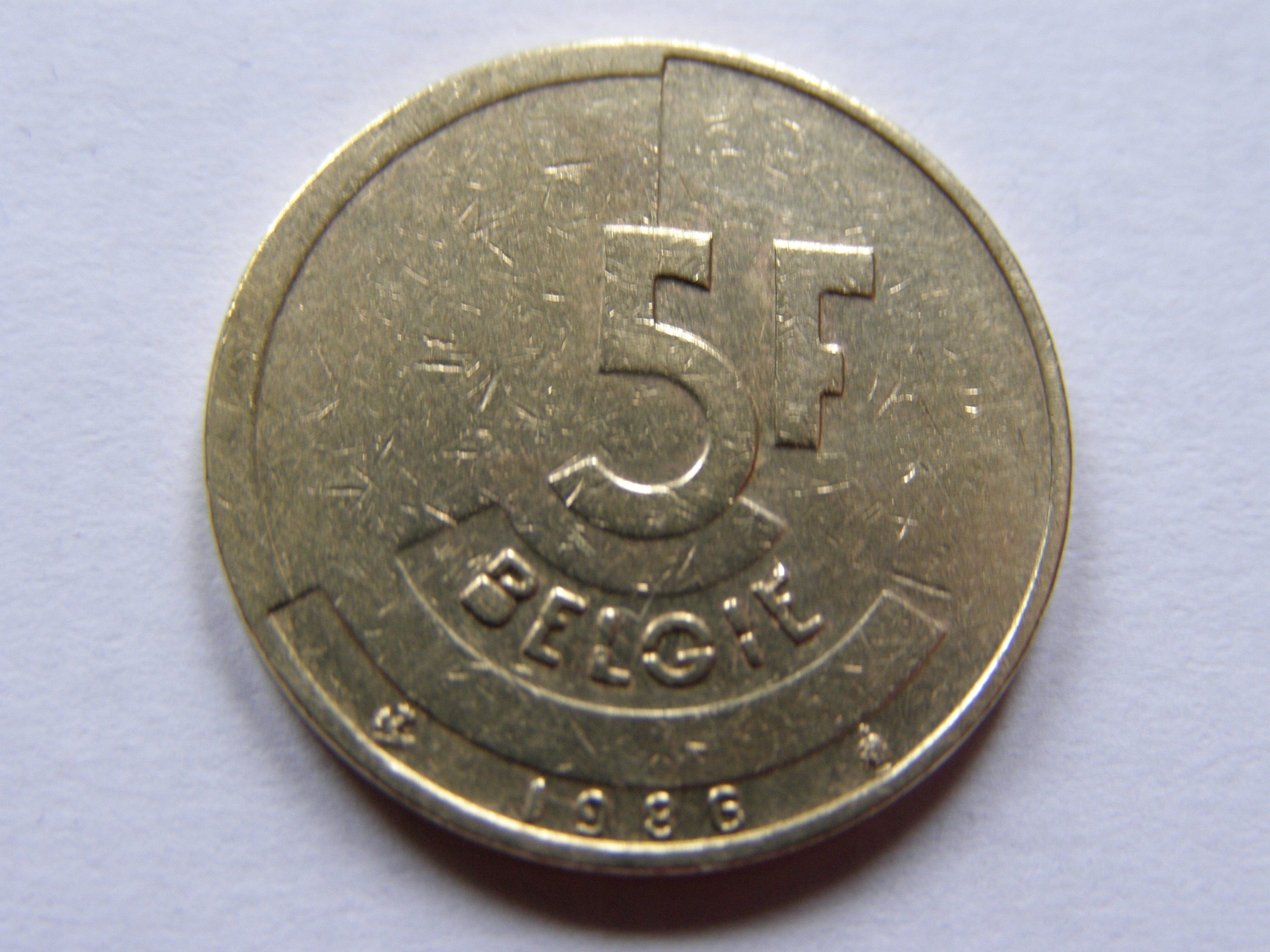 BELGIA 5 FRANCS 1986 ROK BELGIE !!!!!!!!!!!!! 0640