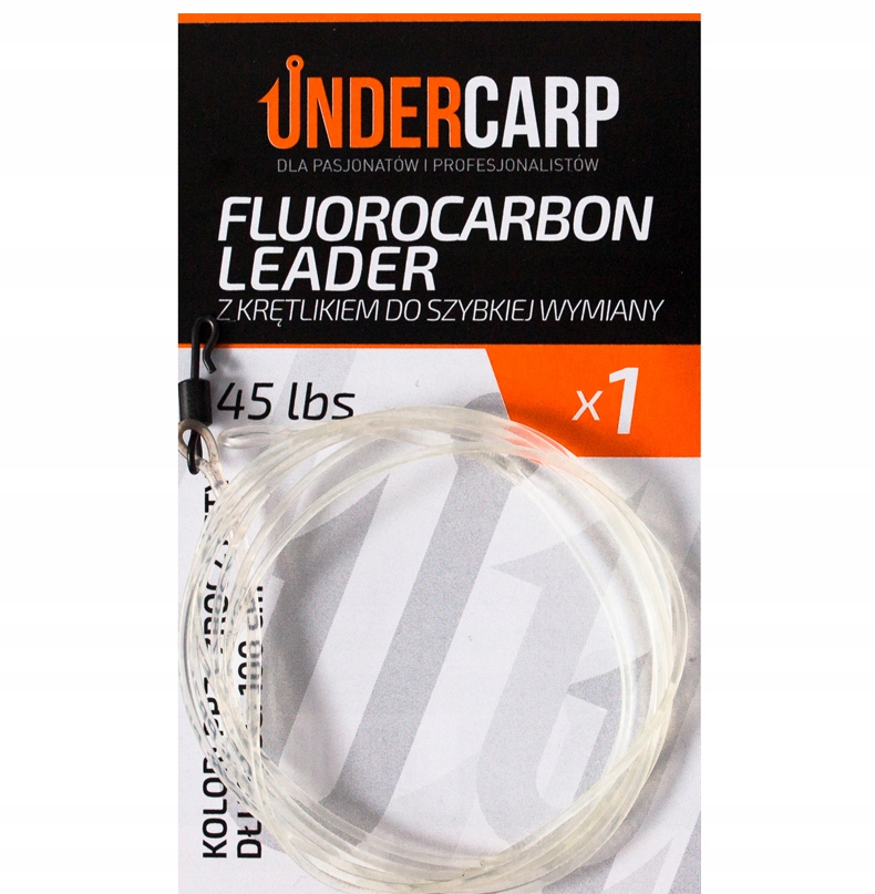 Undercarp Fluorocarbon Leader z krętlikiem do szybkiej wym 45lbs 100cm UC12
