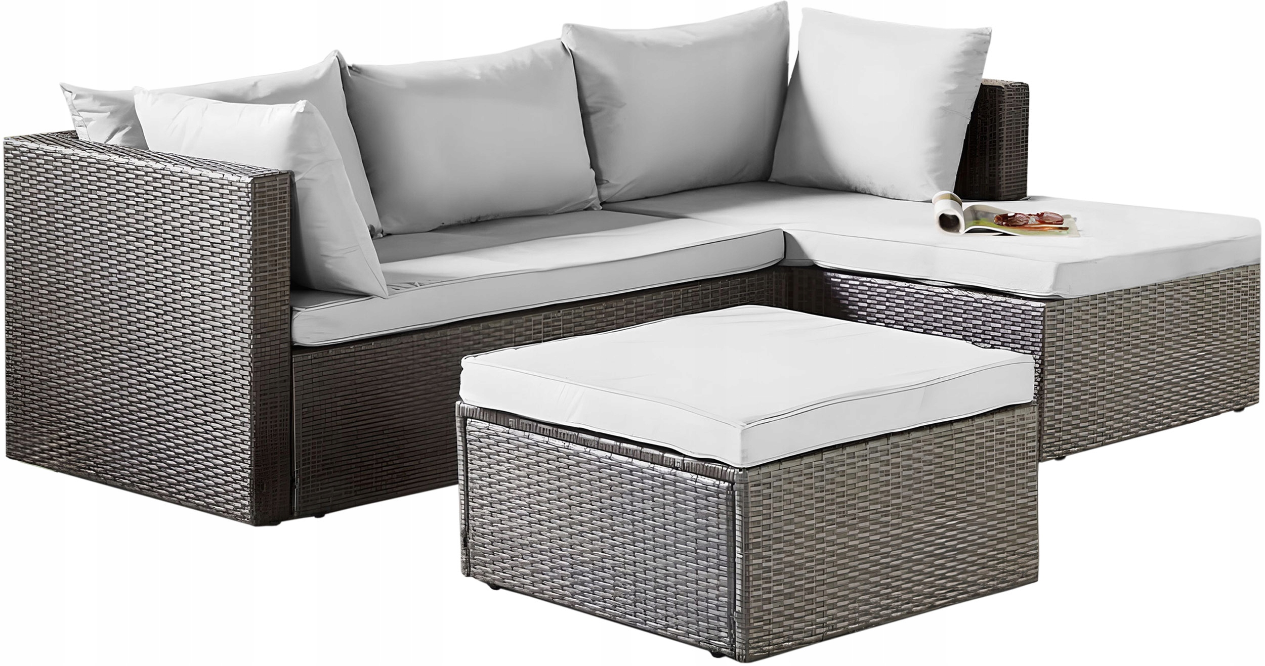 MEBLE OGRODOWE NAROŻNIK SOFA PUF ZESTAW MEBLI OGRODOWYCH Z TECHNORATTANU EAN (GTIN) 5905523064407