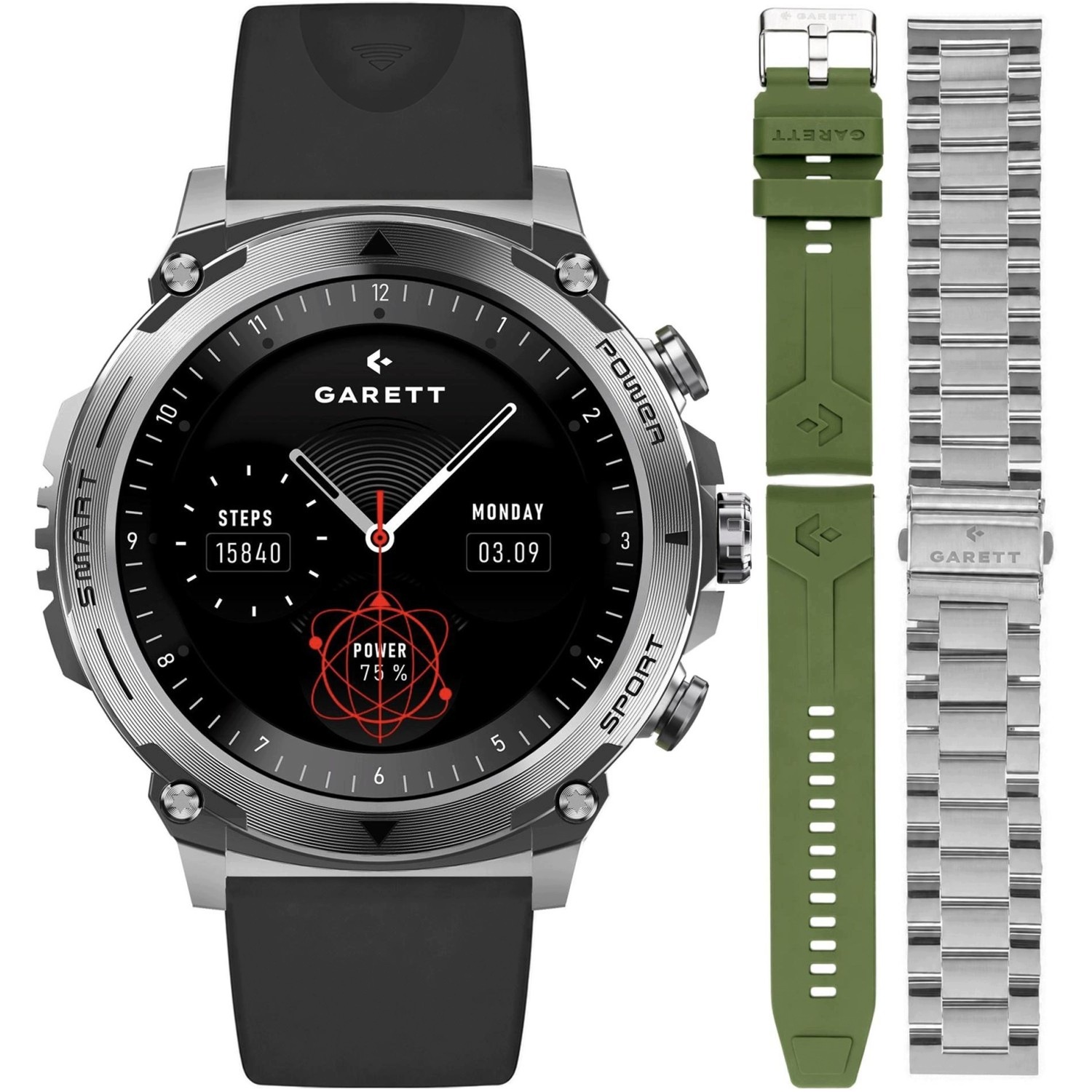 Pánské Chytré Hodinky Garett 5904238486863-PAY-BLACK černé