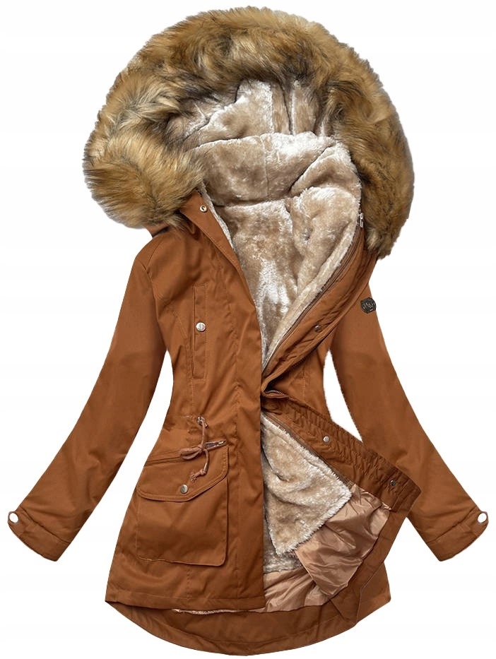 Zimní Bunda M21356 Karamel/béžová XXL (44)