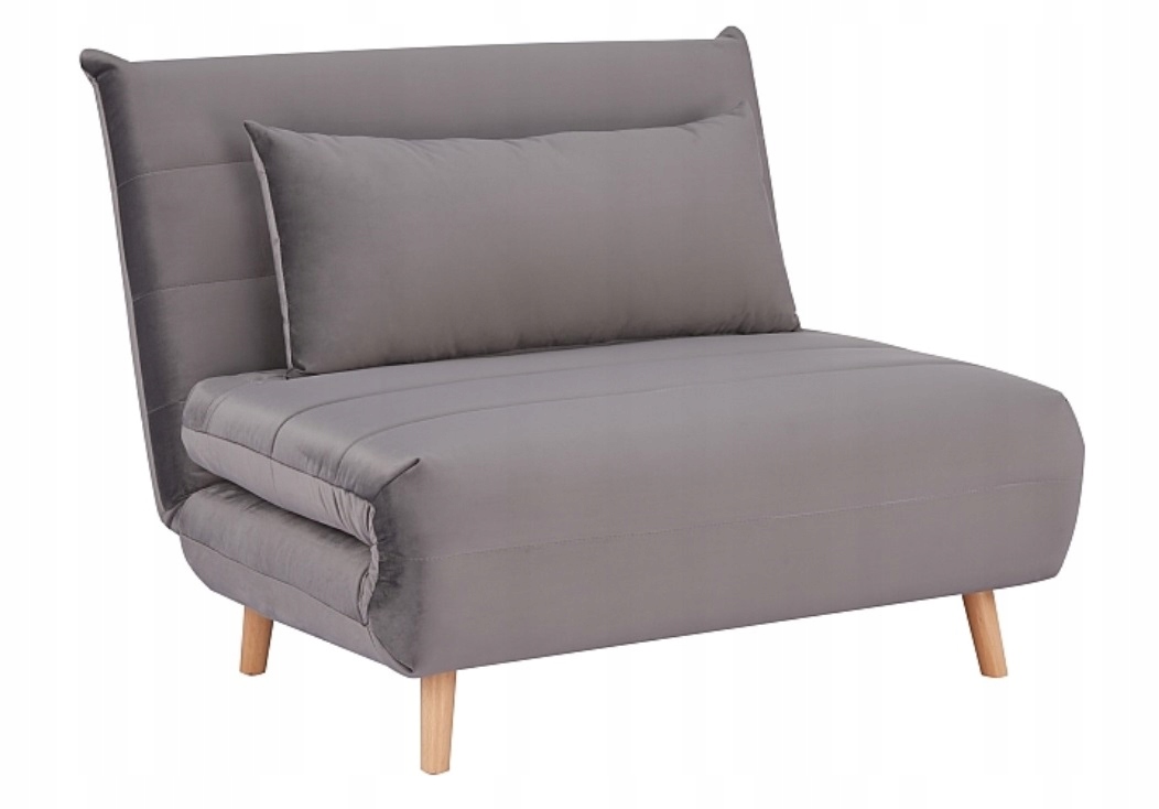 Szara sofa rozkładana Spike Velvet