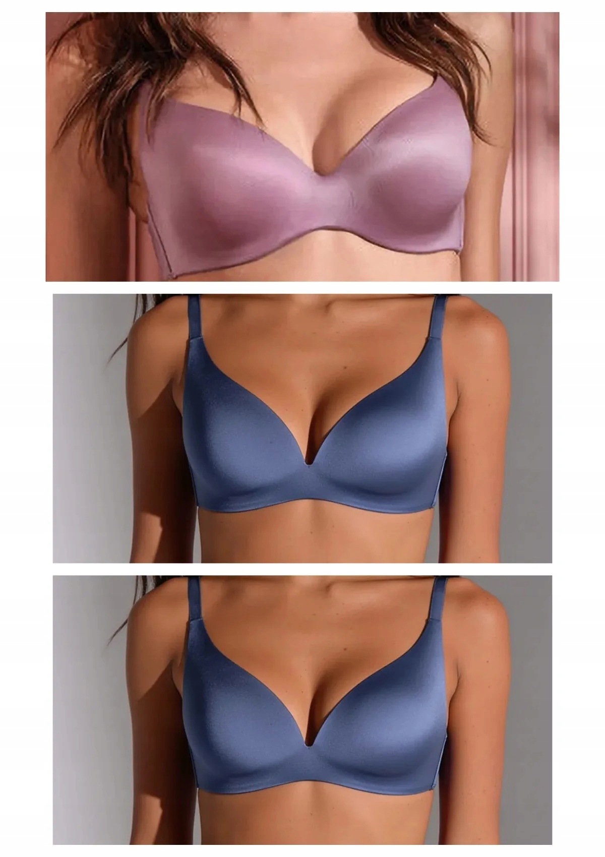 Lormar One vyztužená podprsenka z mikrovlákna 3 ks 2x jeans růžová 70D