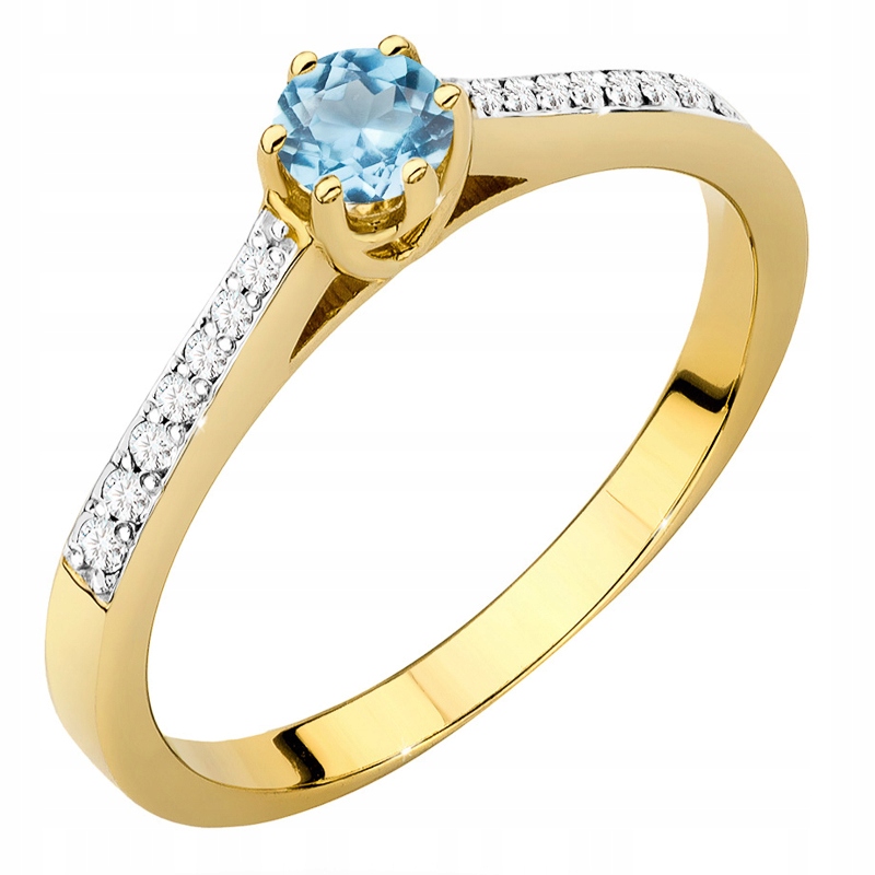Zlatý Prstýnek pr. 585 s Topazem 0,25ct 14k