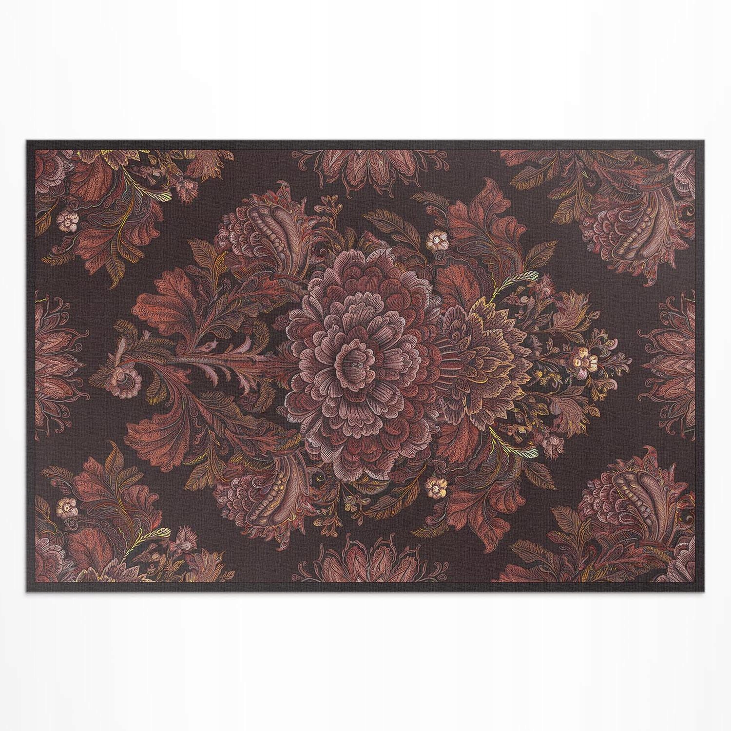 Koberec Vinyl Outdoor Rozmer: 180 x 120 cm Kvetinová kompozícia vintage ornament