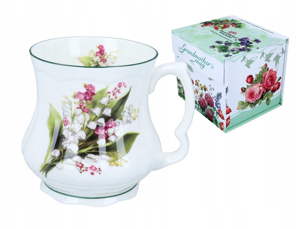 Porcelánový hrnek babičky carmani konvalinky narozeniny