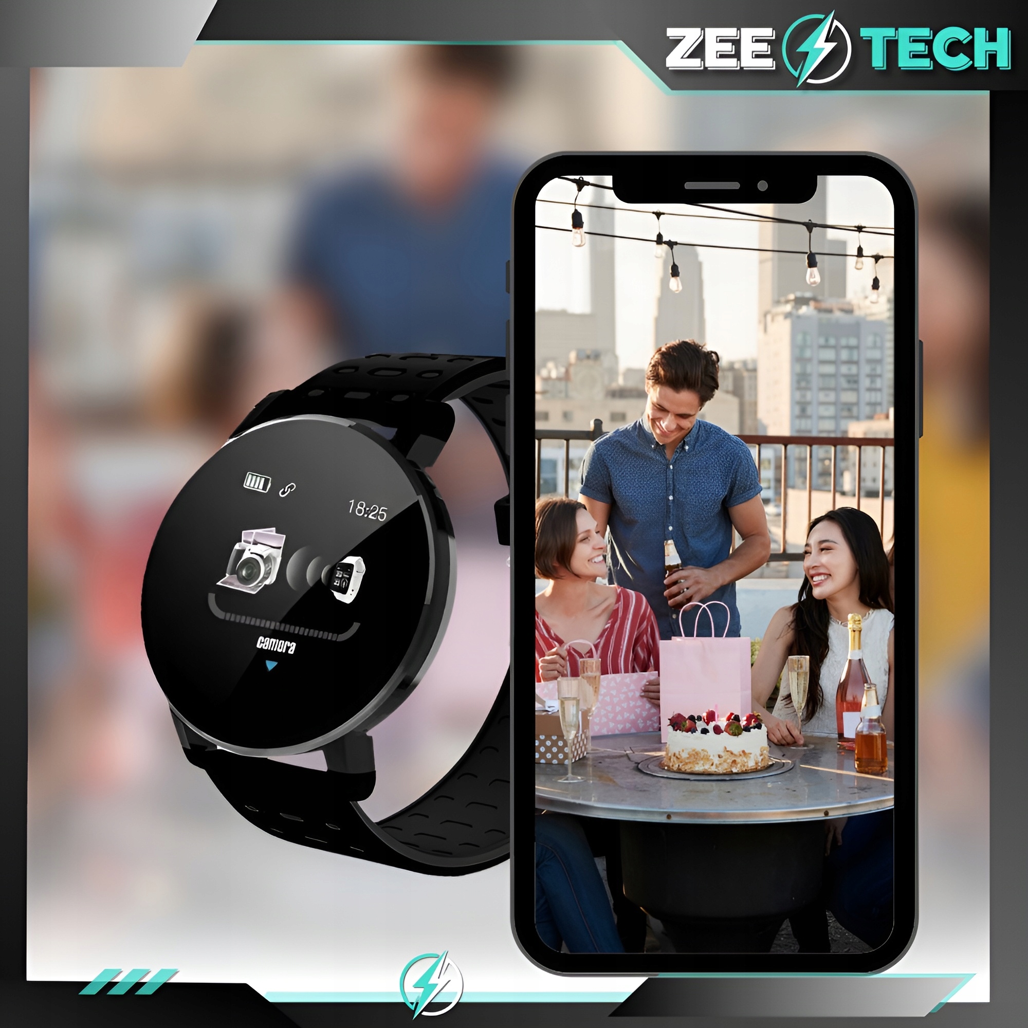 SMARTWATCH ZEGAREK OPASKA SPORTOWA MĘSKA DAMSKA KROKI PULS POWIADOMIENIA Kolor niebieski