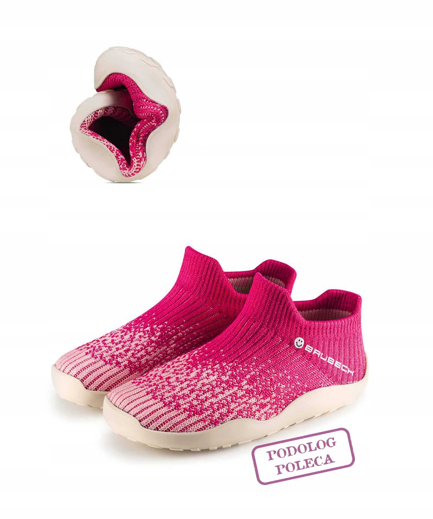 Dziecięce buty minimalistyczne Brubeck Barefoot różowy/kremowy 29