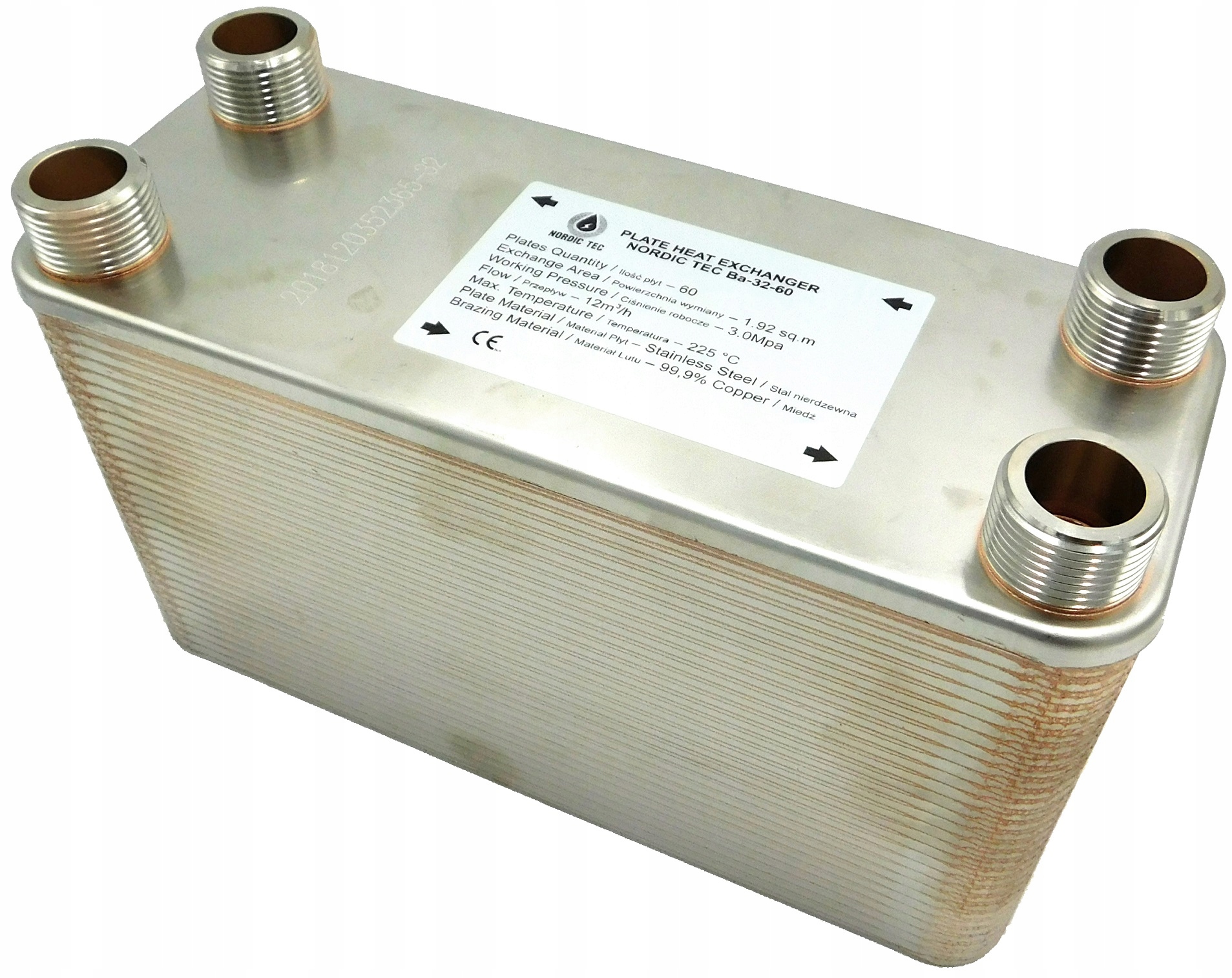 70-deskový Výměník Tepla 150 kW 1' Nordic Tec