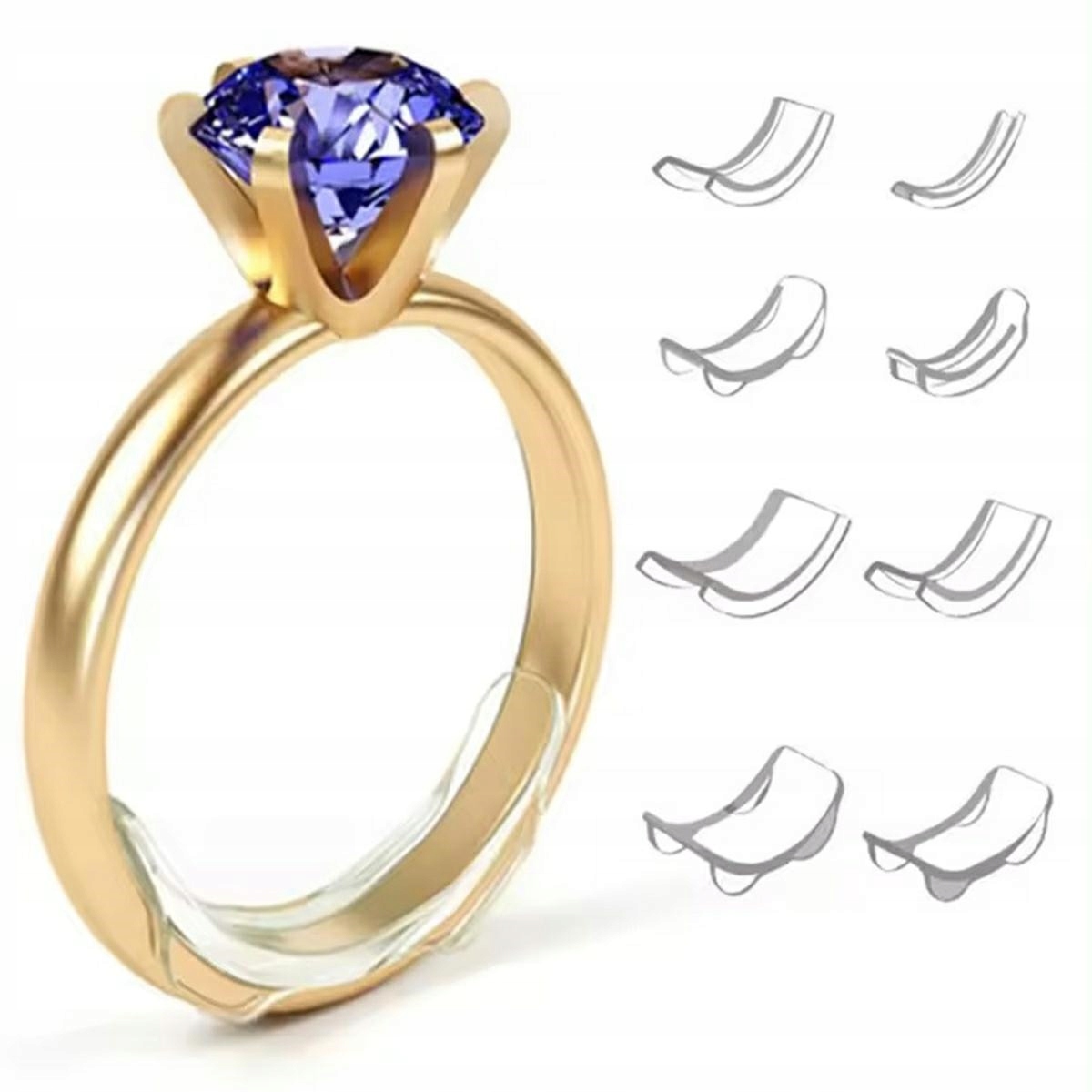 DA284 NIEWIDOCZY REGULATOR ROZMIARU OBRĄCZKI 8 SZT