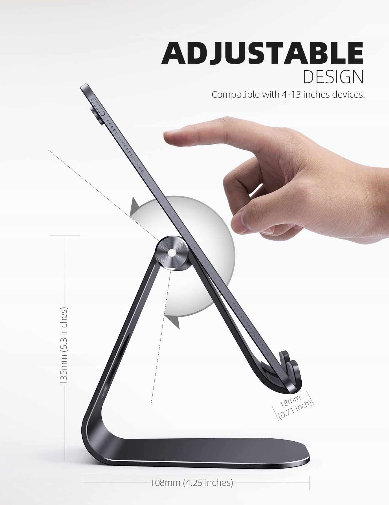 LAMICALL Stojak Na Tablet Regulowany Uniwersalny Do iPad Samsung 4.7-13 Cal — miniatura 5
