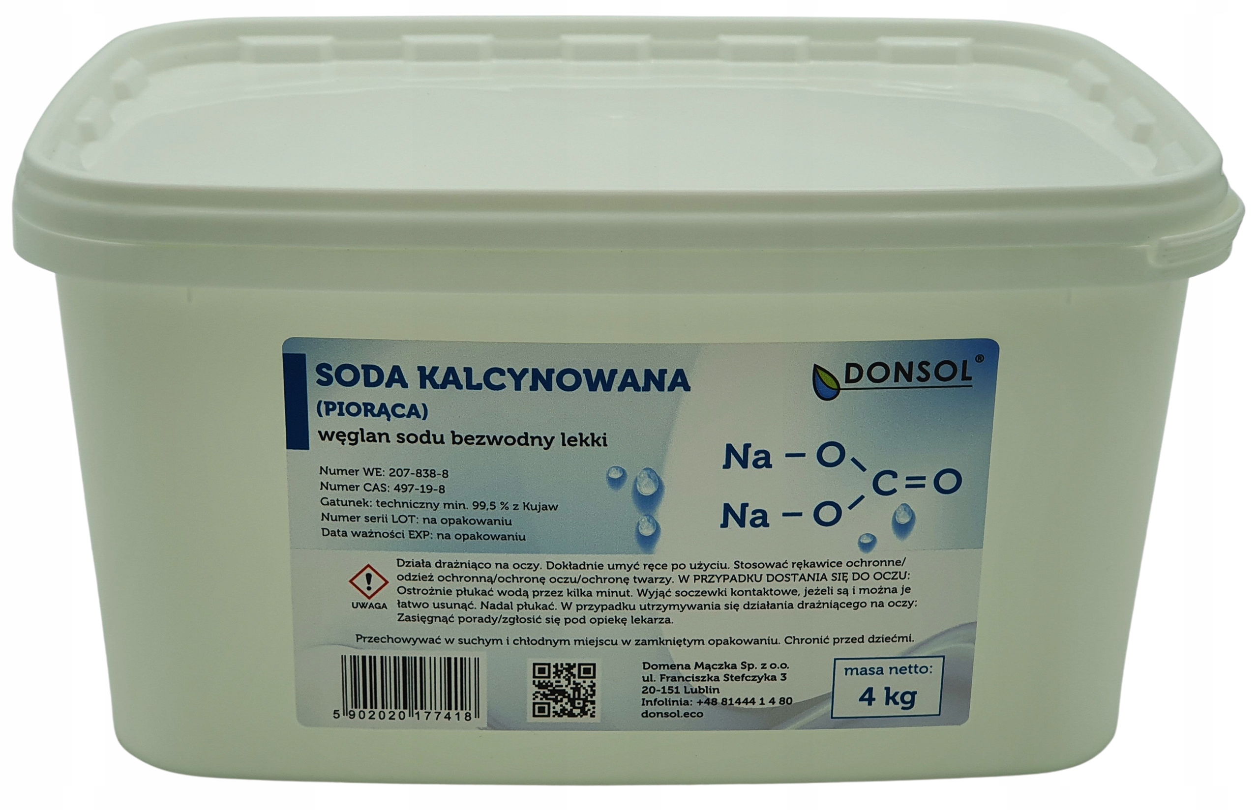 

Soda Kalcynowana kujawska piorąca Węglan sodu 4 kg