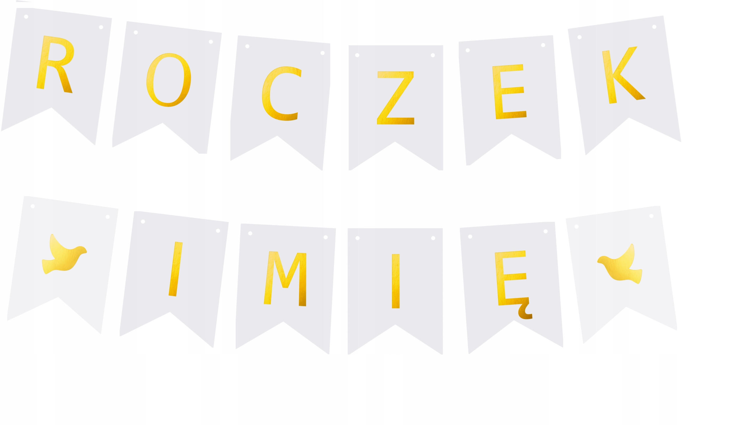 

Girlanda napis Roczek + Imię Dziecka baner gołąbki