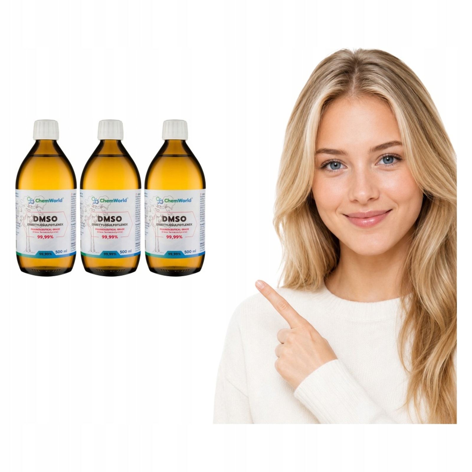 3x Dmso Chemworld Dimetylosulfotlenek 99,9% Butelka Ciemna 500 ml Cas 67